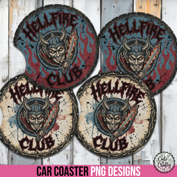 Hellfire Club Sublimation Coaster Designs PNG