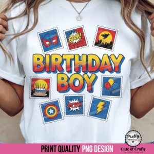 Birthday Boy Super Hero Sublimation