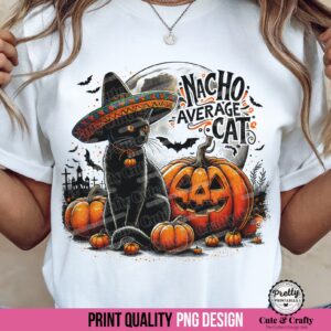 Funny Black Halloween Cat PNG