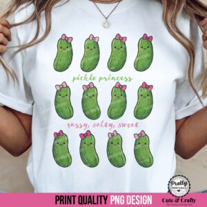 Pickle Princess: Cute Dill Pickle PNG
