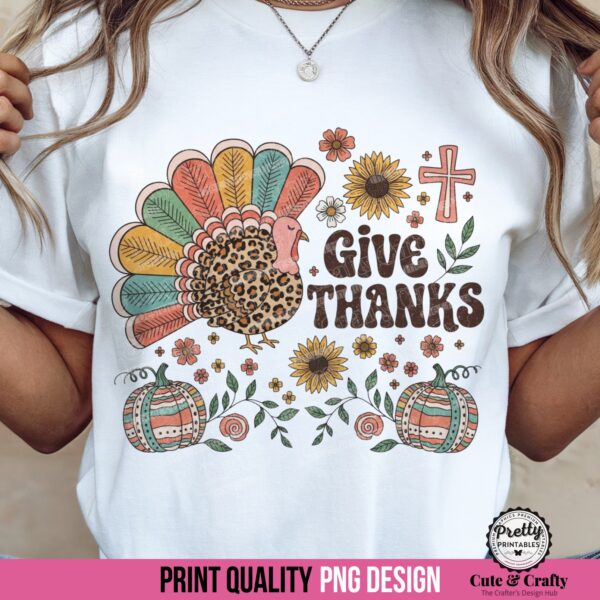 Preppy Give Thanks Christian Fall PNG