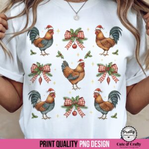 Christmas Chickens Farmhouse PNG
