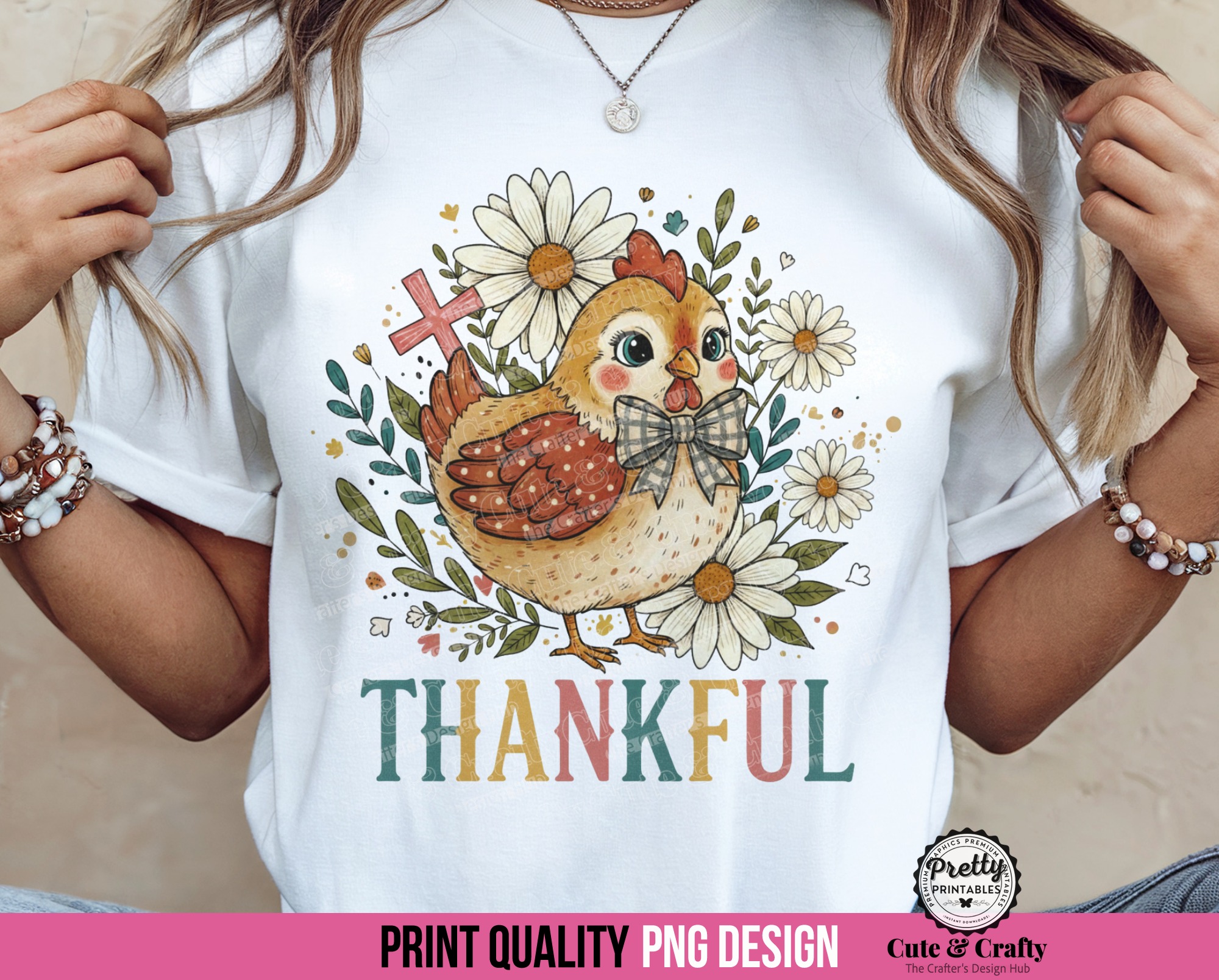 Pastel Boho Thankful PNG