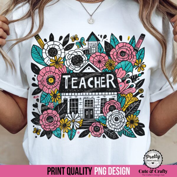 Preppy Teacher Shirt PNG