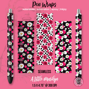 1950s Pop Art Floral Pen PNG Bundle
