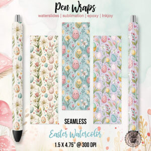 Cute Watercolor Easter Pen Wraps