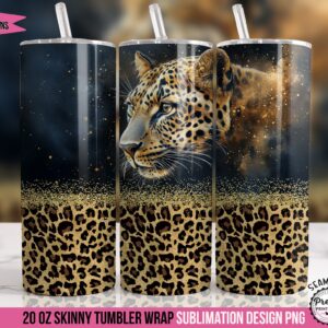 Glitter Leopard Tumbler Wrap