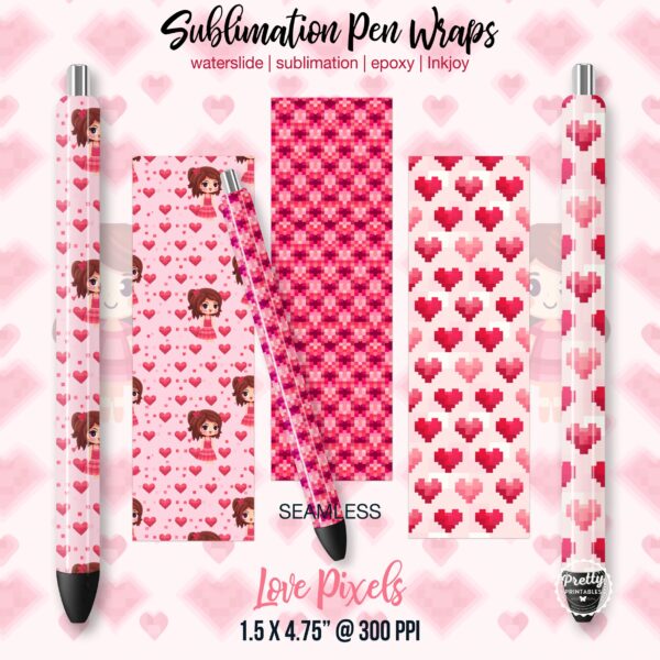 Gamer Girl Pixel Art Pen Wraps