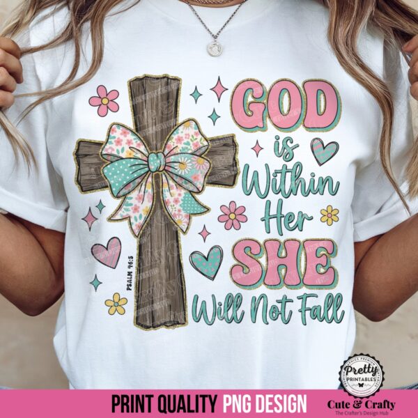 God is Within Her Christian PNG