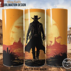 Western Gunslinger Tumbler Wrap PNG