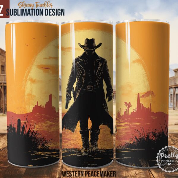 Western Gunslinger Tumbler Wrap PNG