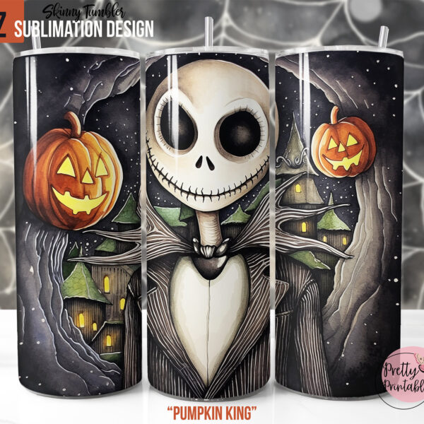 Nightmare Before Christmas Jack Tumbler Wrap PNG