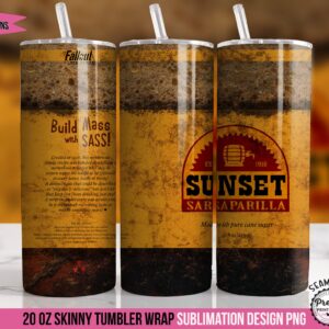 Sunset Sarsaparilla Tumbler Wrap PNG