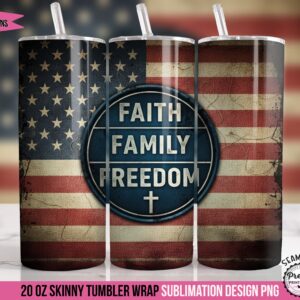 Faith Family Freedom Tumbler Wrap