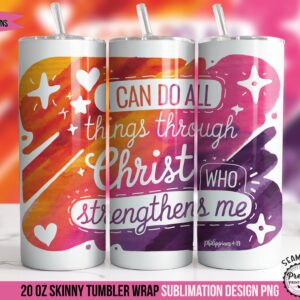 I Can Do All Things Christian Tumbler Wrap PNG