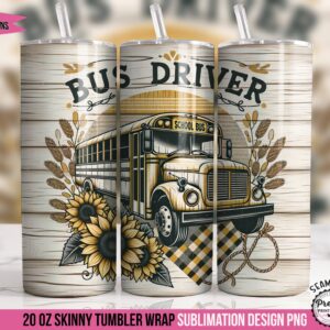 School Bus Driver Appreciation Tumbler Wrap PNG