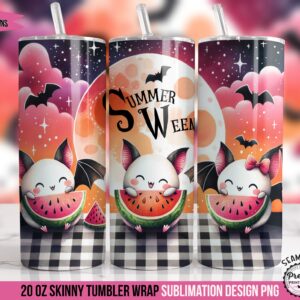 Summerween Tumbler Wrap PNG