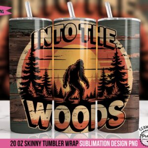Retro Bigfoot Tumbler Wrap PNG