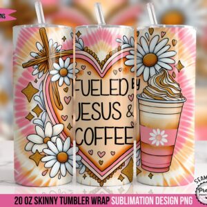 Jesus & Coffee Tie Dye Christian Tumbler Wrap