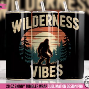 Bigfoot Cryptid Tumbler Wrap PNG