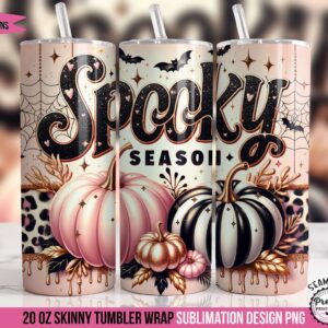 Spooky Season Glam Tumbler Wrap PNG