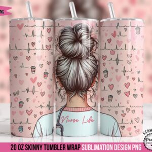 Nurse Life Tumbler Wrap PNG