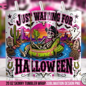 Western Summerween Tumbler Wrap PNG