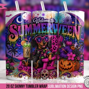 Neon Welcome to Summerween Tumbler Wrap
