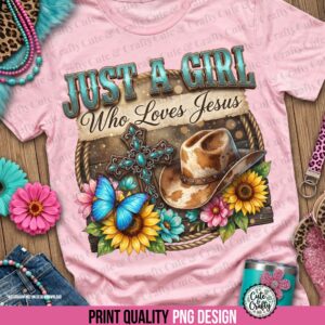 Western Christian PNG: Just a Girl Who Loves Jesus