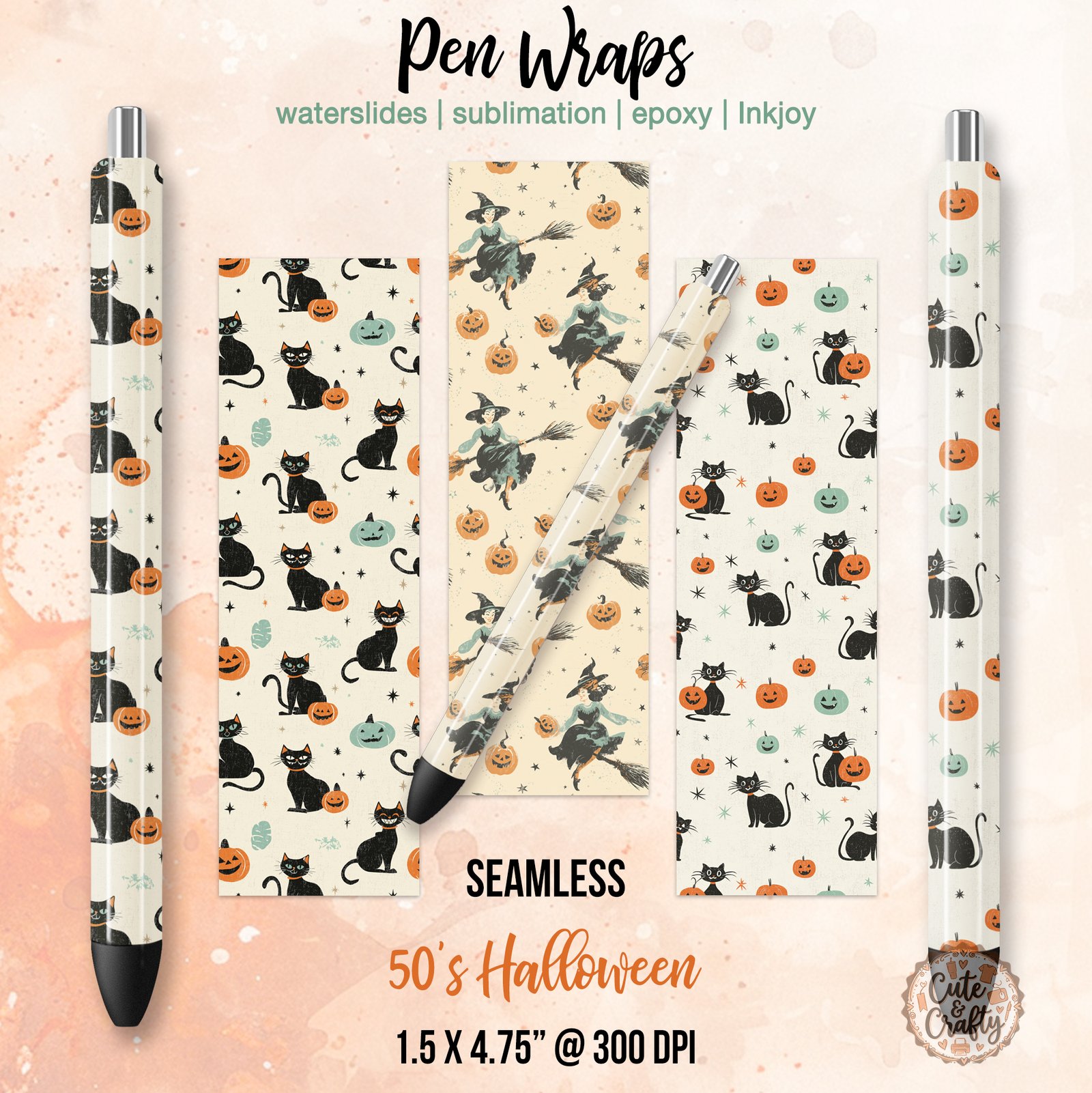 50s Halloween Pen Wraps PNG