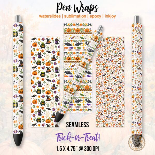Halloween Folk Art Pen Wraps PNG