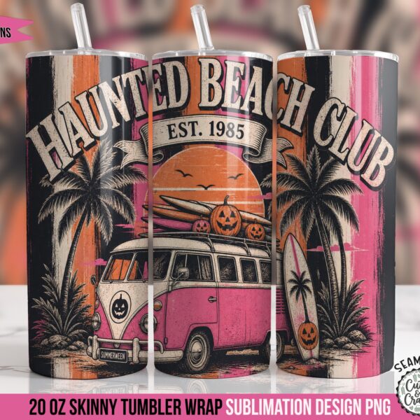 Haunted Beach Club Tumbler Wrap PNG