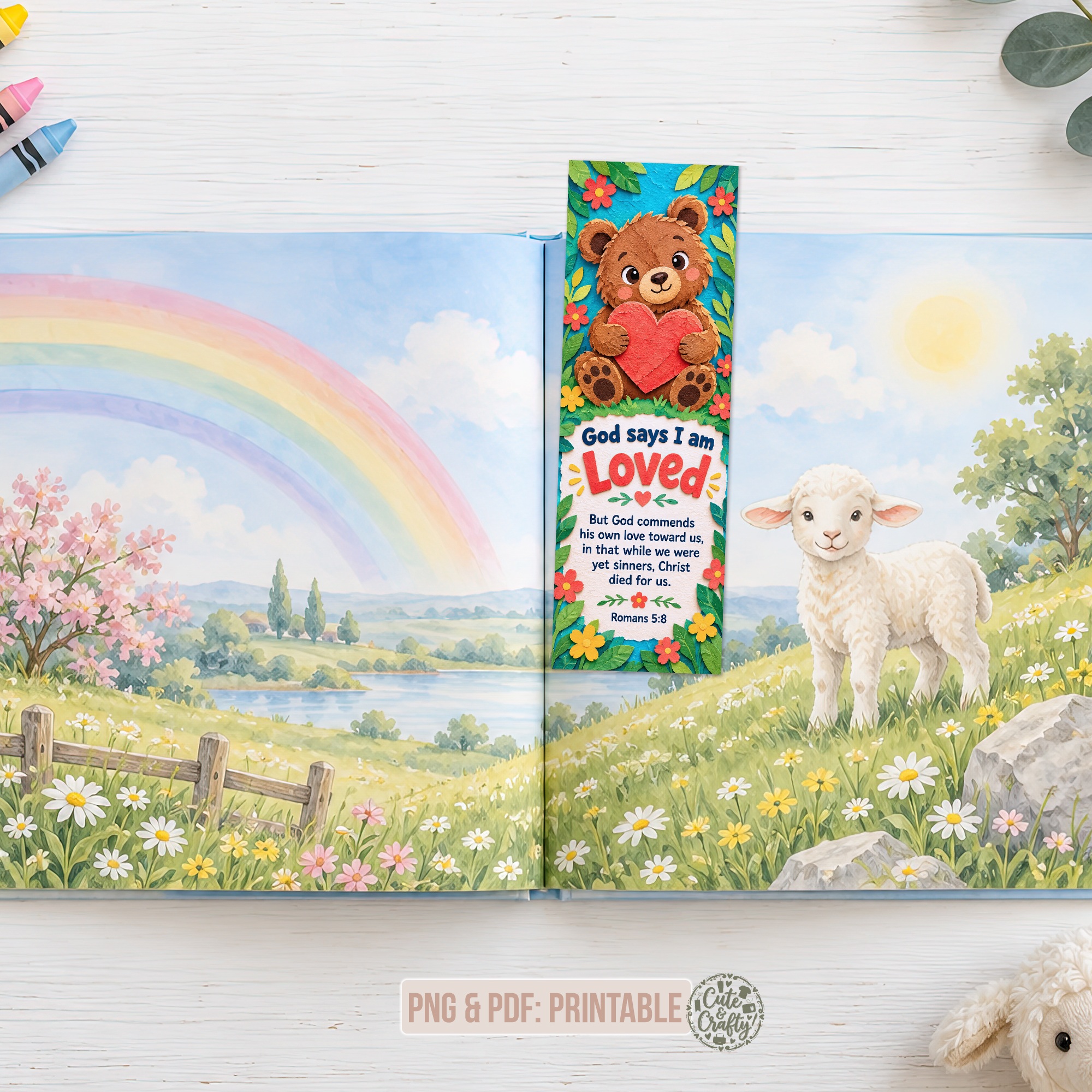 God Says I Am Paper Animals Printable Bookmarks: Set of 6 Christian Kids Bookmarks - Image 6