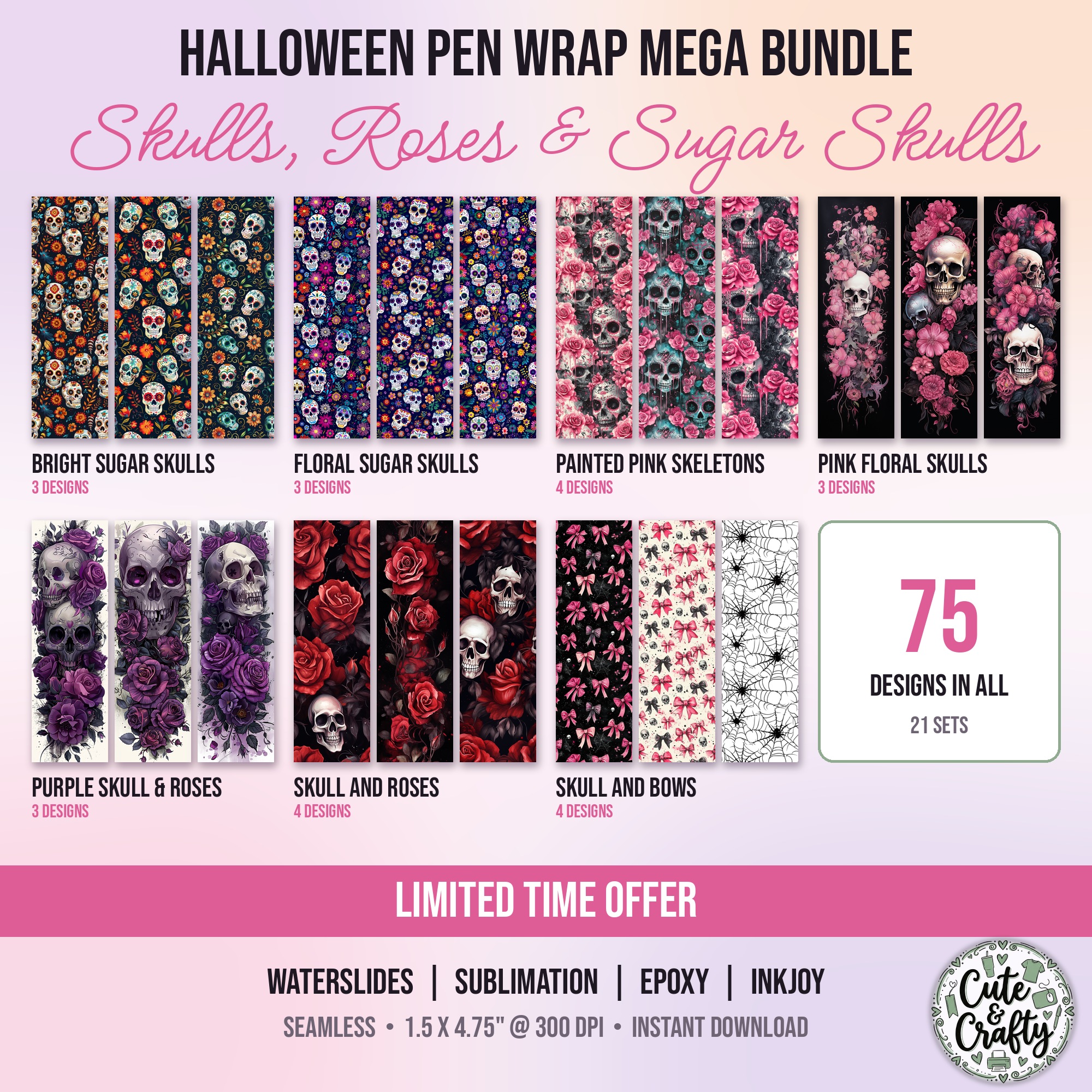 Halloween Pen Wraps Mega Bundle PNG - Image 3