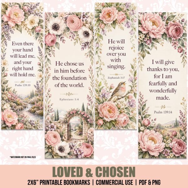 Loved and Chosen Printable Bookmarks