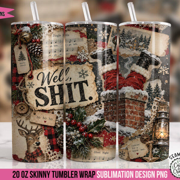Well Shit Santa Tumbler Wrap