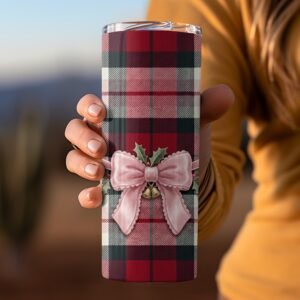 Plaid and Bows Tumbler Wrap